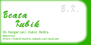 beata kubik business card